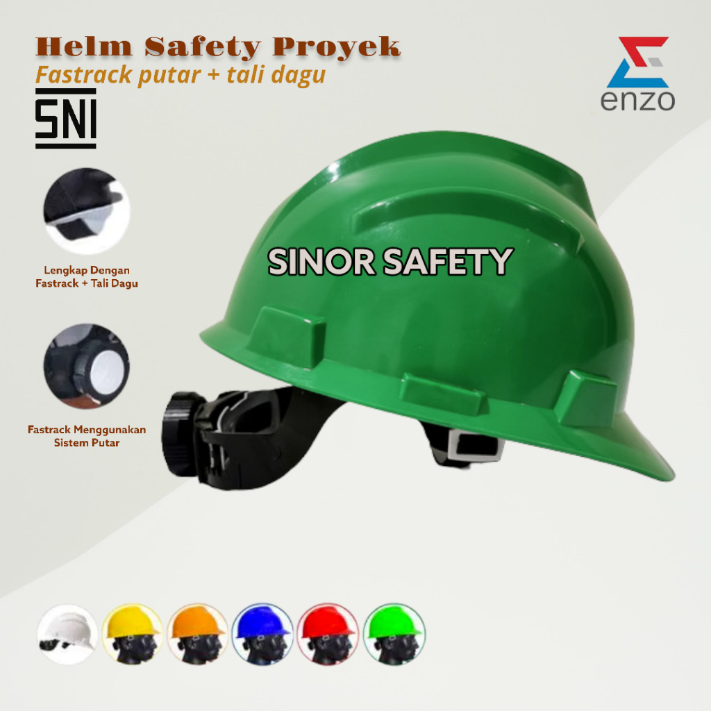 Safety Helmet SNI Enzo Helm Proyek + Sarang Putar Fastrack