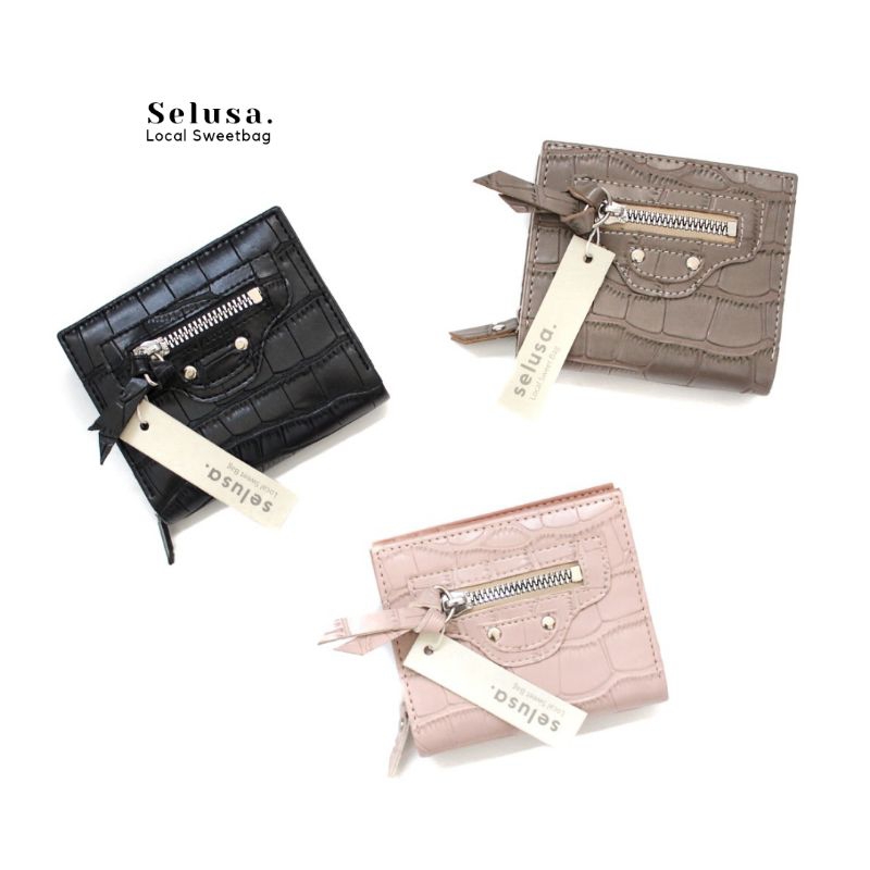 SELUSA HAILEY WALLET CROCO  (Free Hardbox Exclusive) | Dompet Koin Dompet Lipat