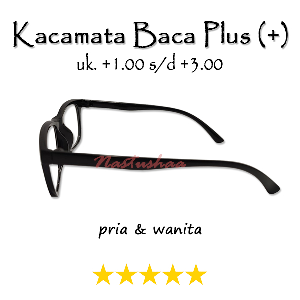 TERMURAHH!! Kacamata Baca Full Plus (+) Atau Rabun Dekat Model Fashion Kekinian Tesedia Ukuran +1.00 s/d +3.00 Warna Frame Hitam Glossy Bingkai Kotak TANPA CASE