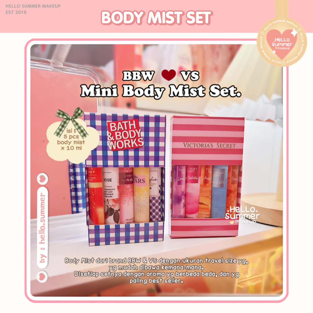 BBW &amp; VS Gift Set Body Mist Parfume 10ml 5in1