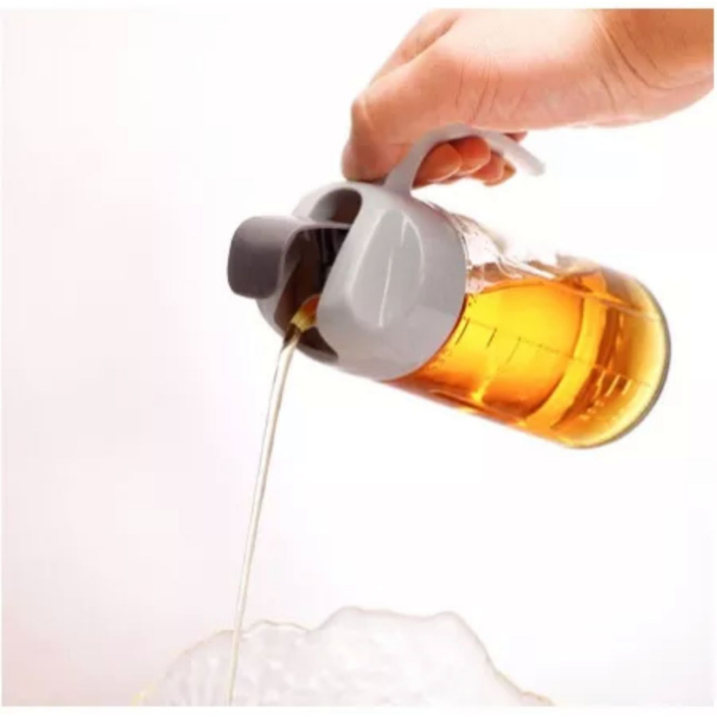 Botol Minyak Kaca / Wadah Tempat Minyak Bahan Kaca / Oil Pot 580 ml Anti Tumpah Anti Slip / Tempat Kecap / Botol Saos