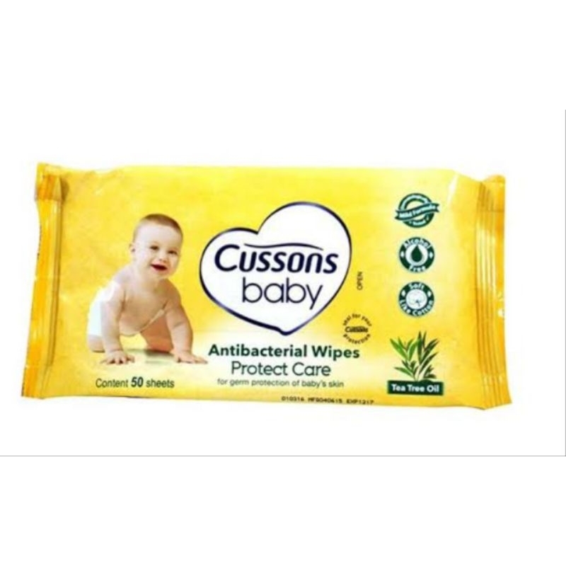 Antibacterial Baby Wipes Tisu Basah Bayi Cusson isi 50 Protecare Hand And Mouth Baby Wipes