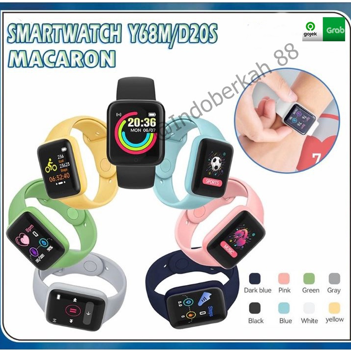 SmartWatch Y68 unisex jam Sport Waterproof Bluetooth Fitness Tracker Wristband Pedometer Heart