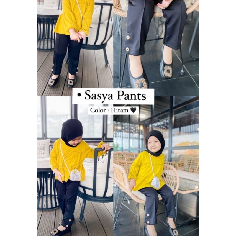 Celana Panjang anak Perempuan Scuba Pant belah Samping kancing premium 1-6 Tahun, Syasha Pant Cewek