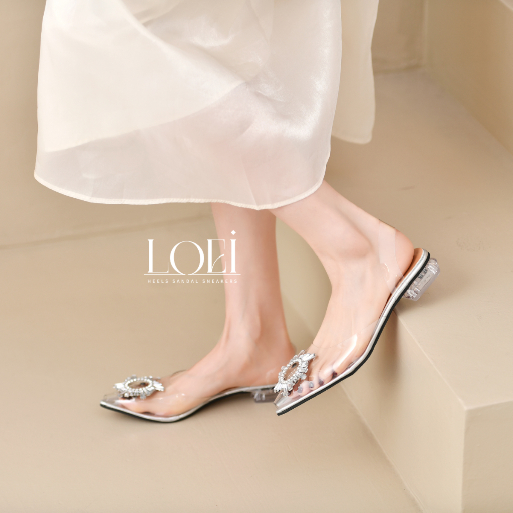 Heels Transparan Sarahmere Hak Tinggi Pesta Wanita Import 0129