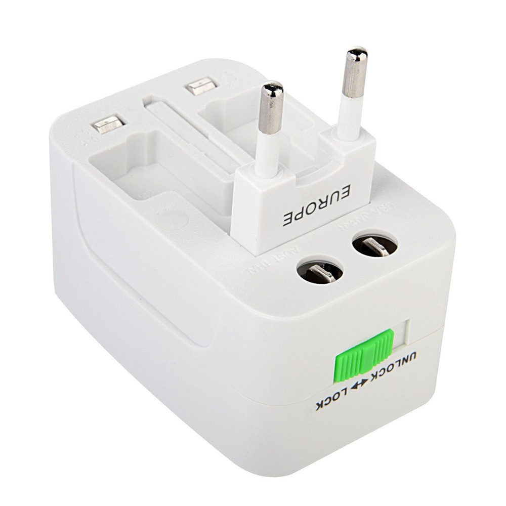 UNIVERSAL TRAVEL ADAPTER ADAPTOR EU AU UK US PLUG USBO 931 PUTIH