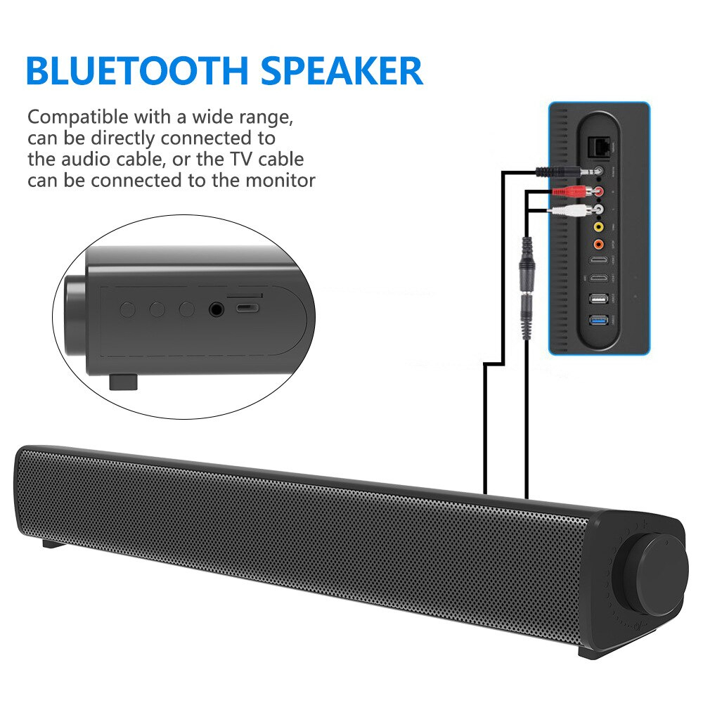 Soundbar Active Speaker Bluetooth Home Theater 3D Stereo - S11A - Black