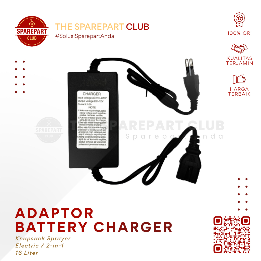Adaptor Battery Charger Cas Casan Tangki Semprot Hama Sprayer Elektrik 12V