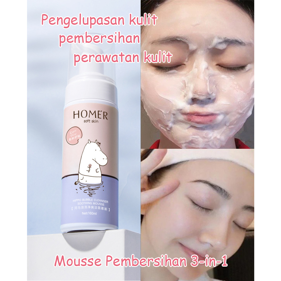 Amino Acid Ultra Gentle Cleansing Mousse 160ML Pembersih Wajah Facial Cleanser Sabun Muka Face Wash Foam Cleanser Mengencangkan pori-pori / mengelupas / memperbaiki warna kulit