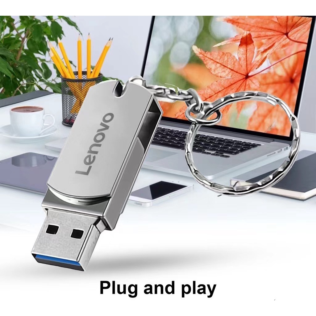 Lenovo Flashdisk otg type c 1TB 3.0 usb High Speed 256GB 512GB 1TB 2TB Anti Air Untuk Komputer