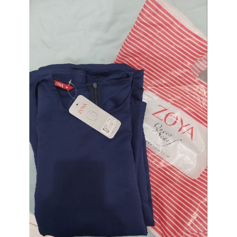 NWT Zoya dress ibu Radwa gamis biru benhur elektrik navy bukan preloved