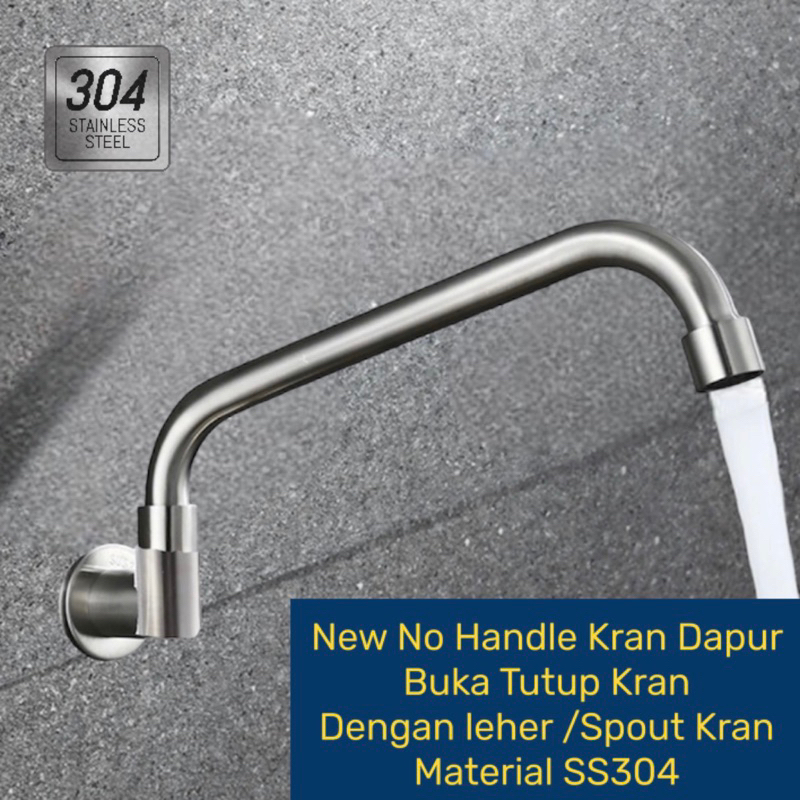 25 Kran Angsa Dapur Tembok Stainless SUS 304 Keran Air Cuci Piring BCP