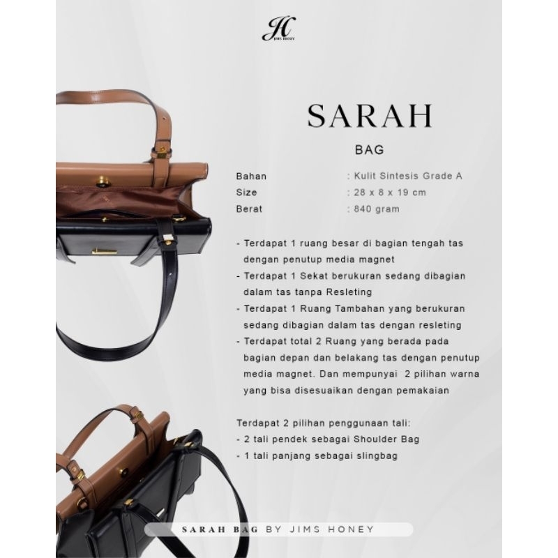 Sarah bag Jimshoney Tas Selempang Wanita original realpic cod tas murah import official store