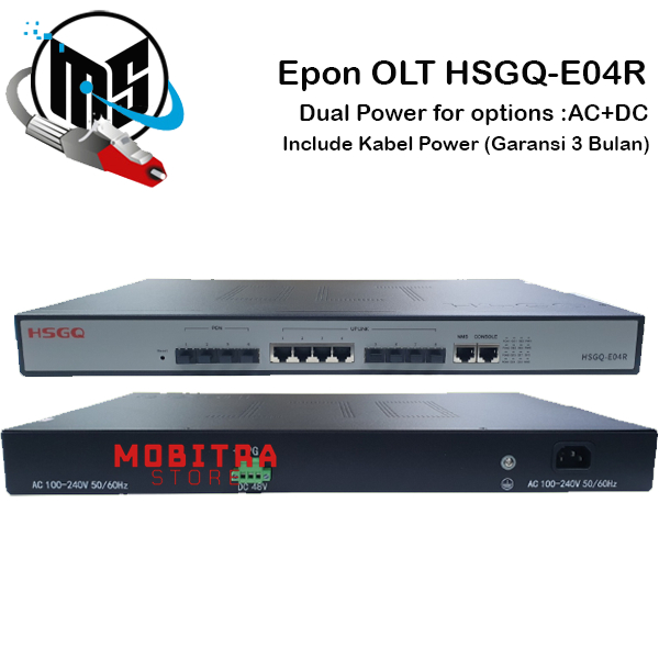 HSGQ-E04R | OLT EPON 4 PON 1G Uplink AC + DC