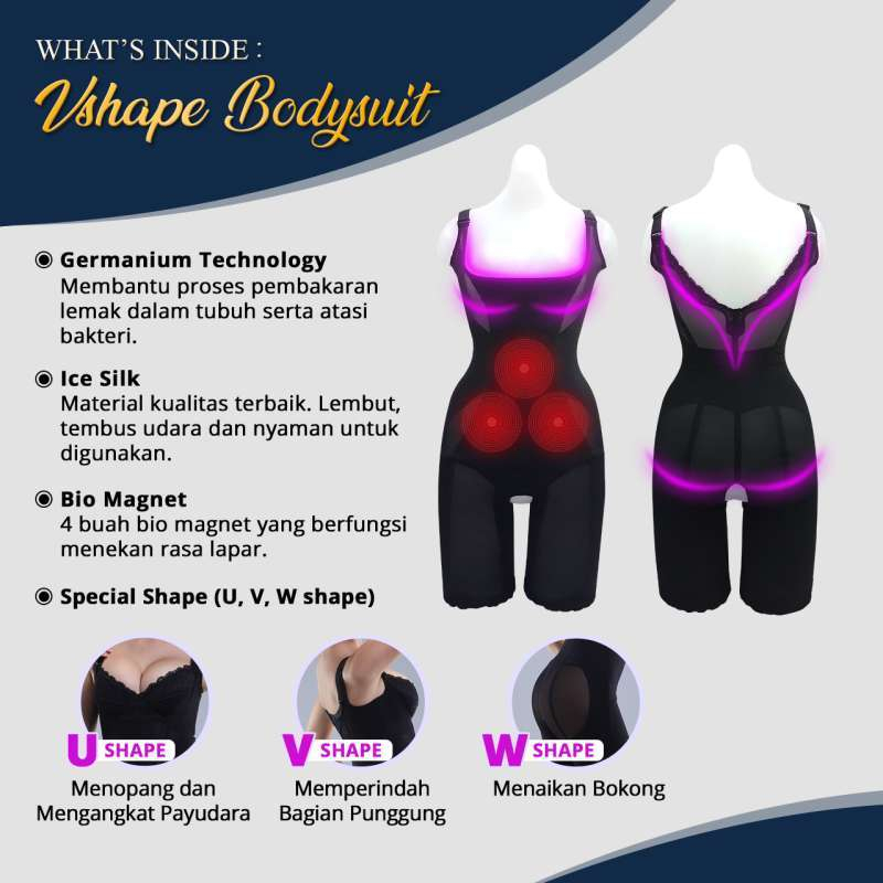 VSHAPE BODYSUIT - LINGERIE PELANGSING TUBUH TANPA DIET