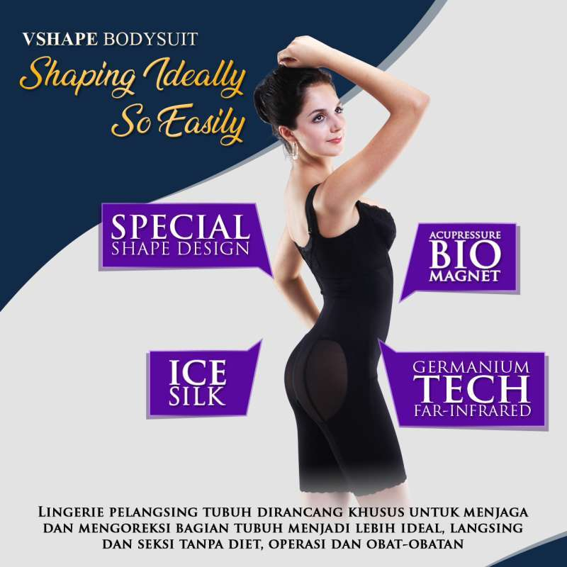 VSHAPE BODYSUIT - LINGERIE PELANGSING TUBUH TANPA DIET