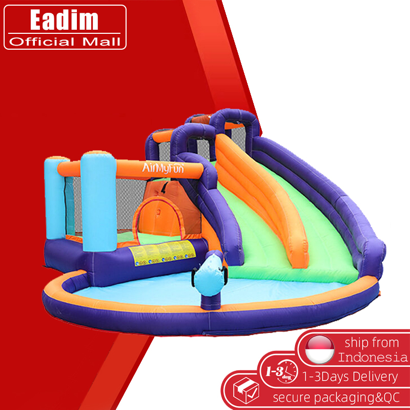 ★Ready & Ada★ 【Airmyfun Official Mall】Kolam renang tiup perosotan Taman hiburan anak-anak bouncy cas