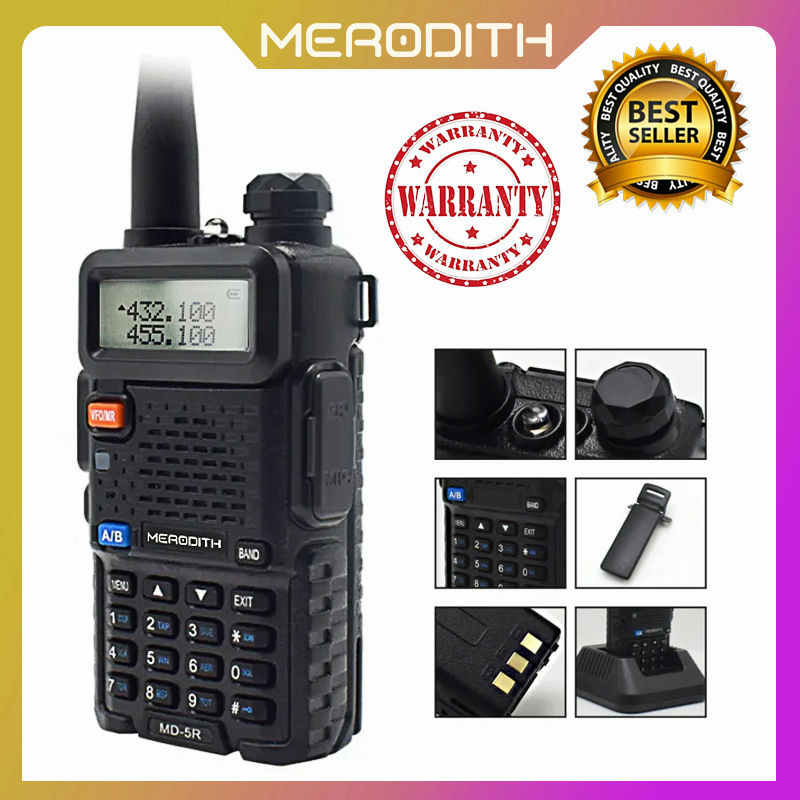 HT MERODITH UV5R Dual Band Walkie Talkie Radio Komunikasi UV 5R 5W UHF+VHF Handy Talky