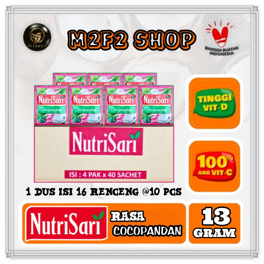 

NutriSari Minuman Serbuk Cocopandan Sachet - 13 gr (Kemasan Karton)