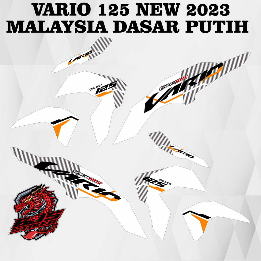 Striping VARIO 125 NEW 2023 - Stiker Decal VARIO 125 NEW 2023 MALAYSIA BODY PUTIH