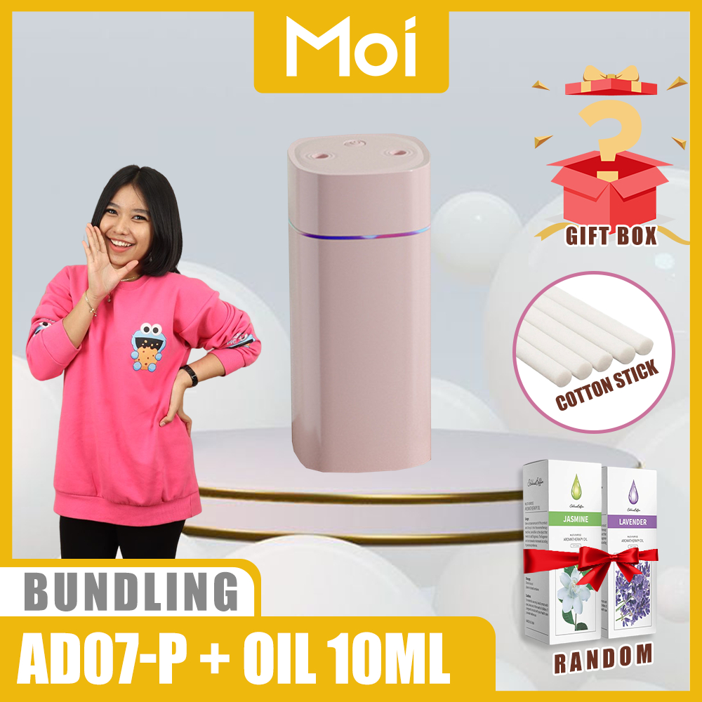 [ PAKET BUNDLING ] Moi 600ML Simple Humidifier Diffuser Air Purifier | Large Fog Volume Hydrating Atomizer Ultra