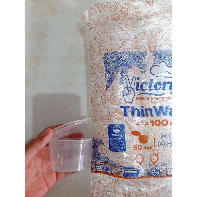 Thinwall cup sambal 100 ml merek victory / Cup sambal 100 ml ecer satuan