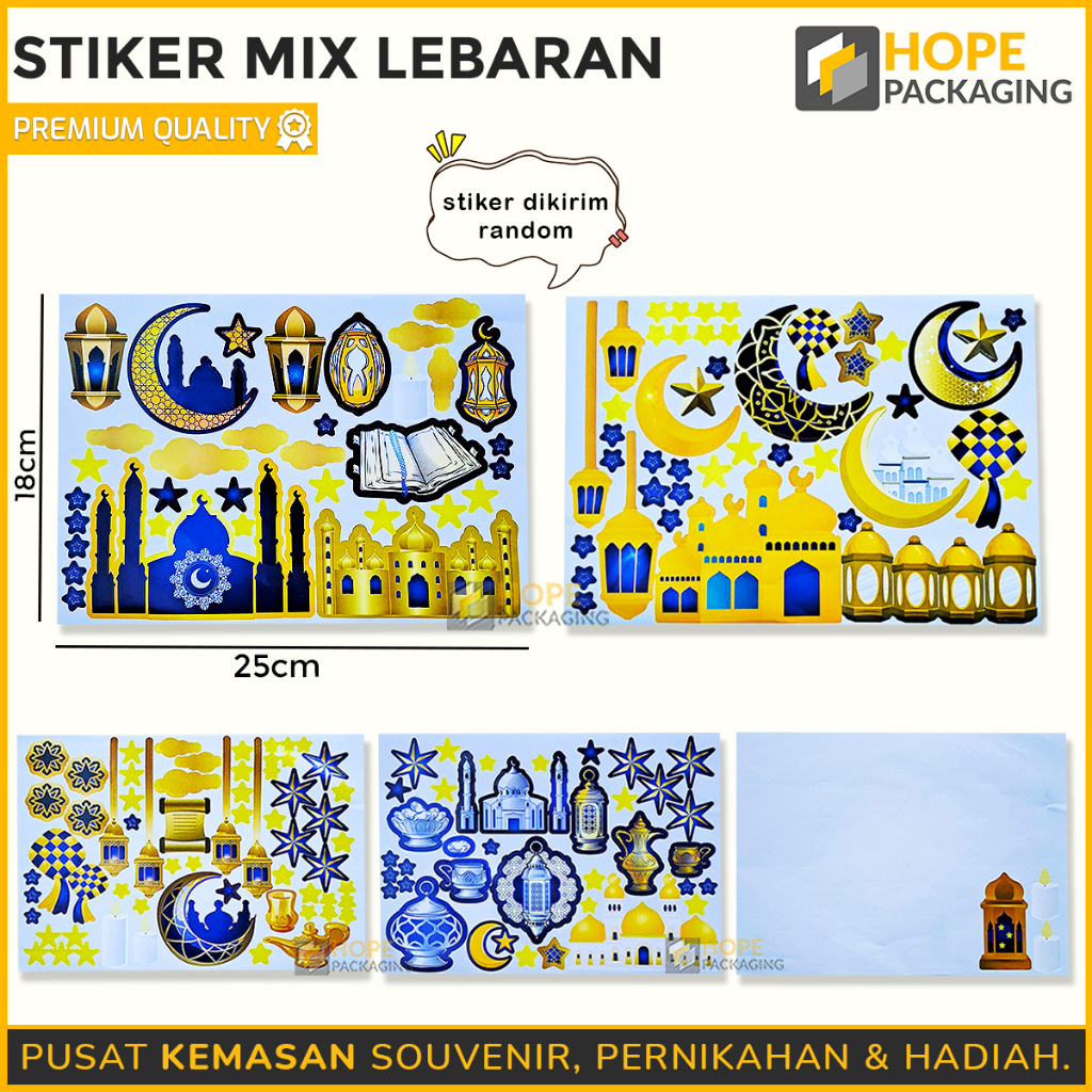 [ isi per 5 pcs ] Stiker Mix Lebaran / Sticker Lebaran Mix Dikirim Random stiker Ucapan Selamat Idul Fitri gift tag hampers paket lebaran