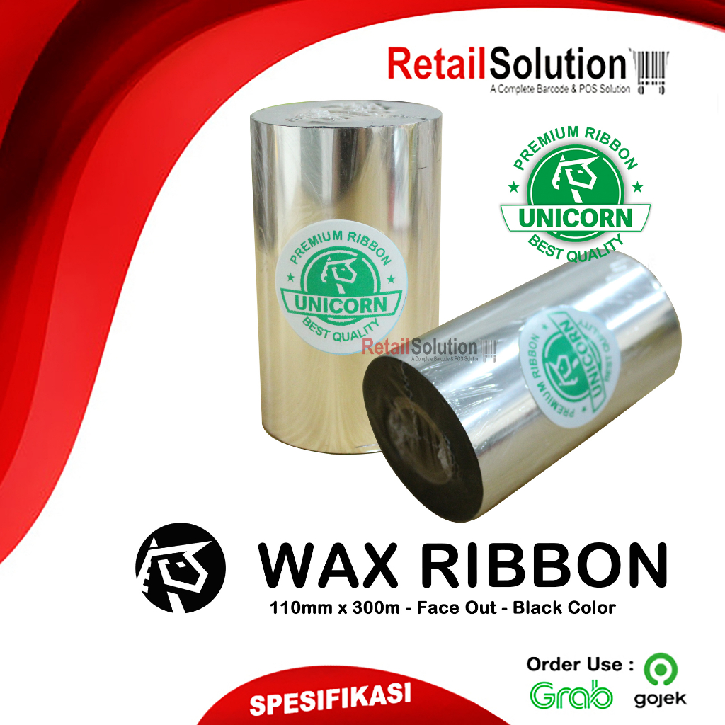 Ribbon Barcode Printer Label Wax 110x300 M / 110 x 300M / 110x300M