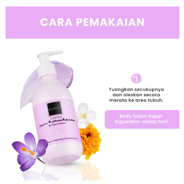(BAYAR DITEMPAT) SCARLETT WHITENING / BODY LOTION JOLLY/ROMANSA /FRESHY/CHARMING/HAPPY /HANDBODY 300