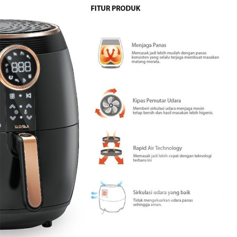 Lock n Lock Eco Fryer Digital EJF376WDG 4L Original