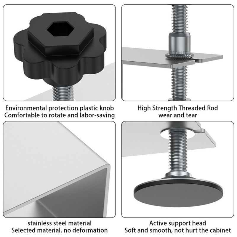 2pcs Klem Penjepit Laci Stainless Instalasi Depan Laci Untuk Alat Pertukangan Drawer Front Installation Clamps