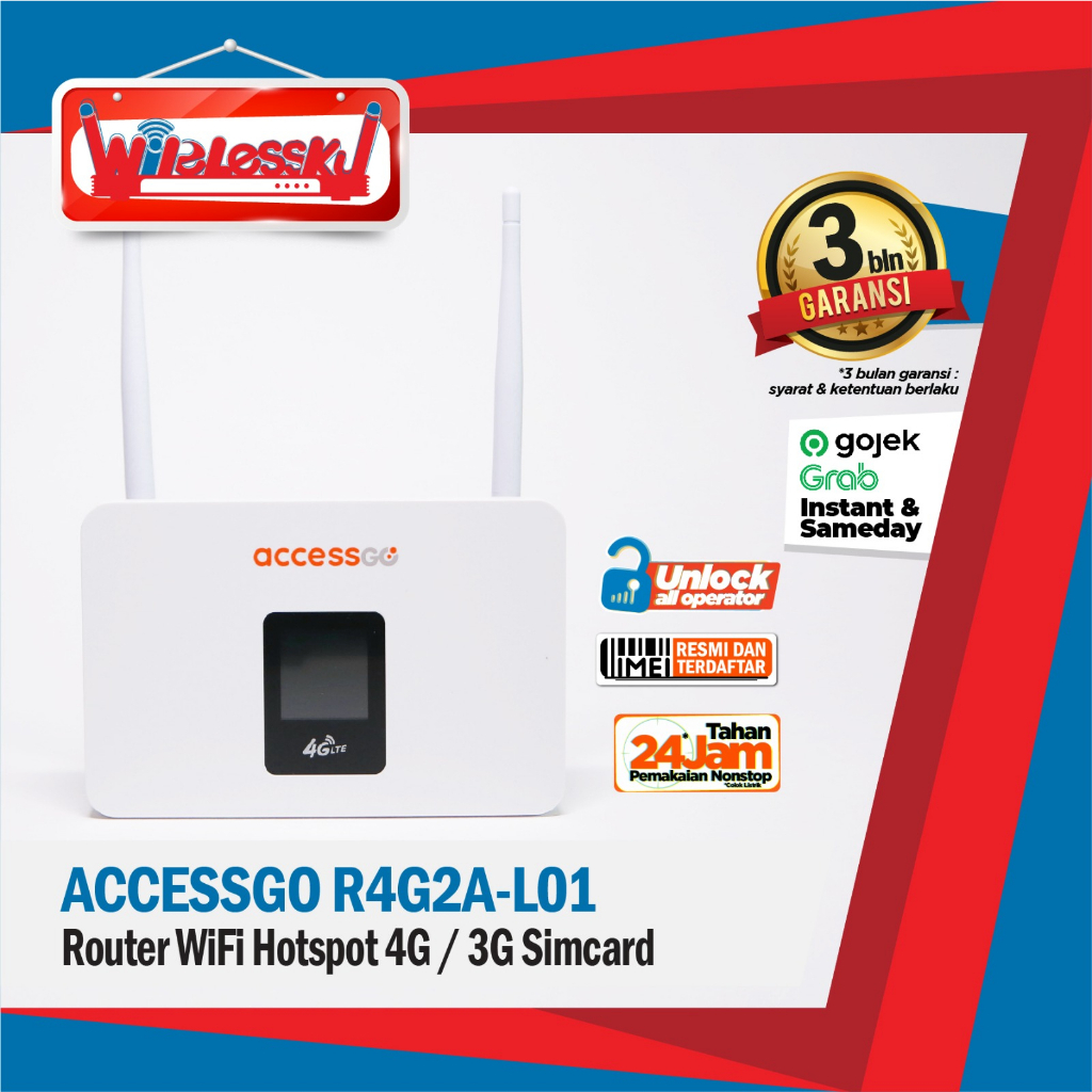 Router Wifi Sim Card 4G AccessGo R4G2A - L01 Custom Imei