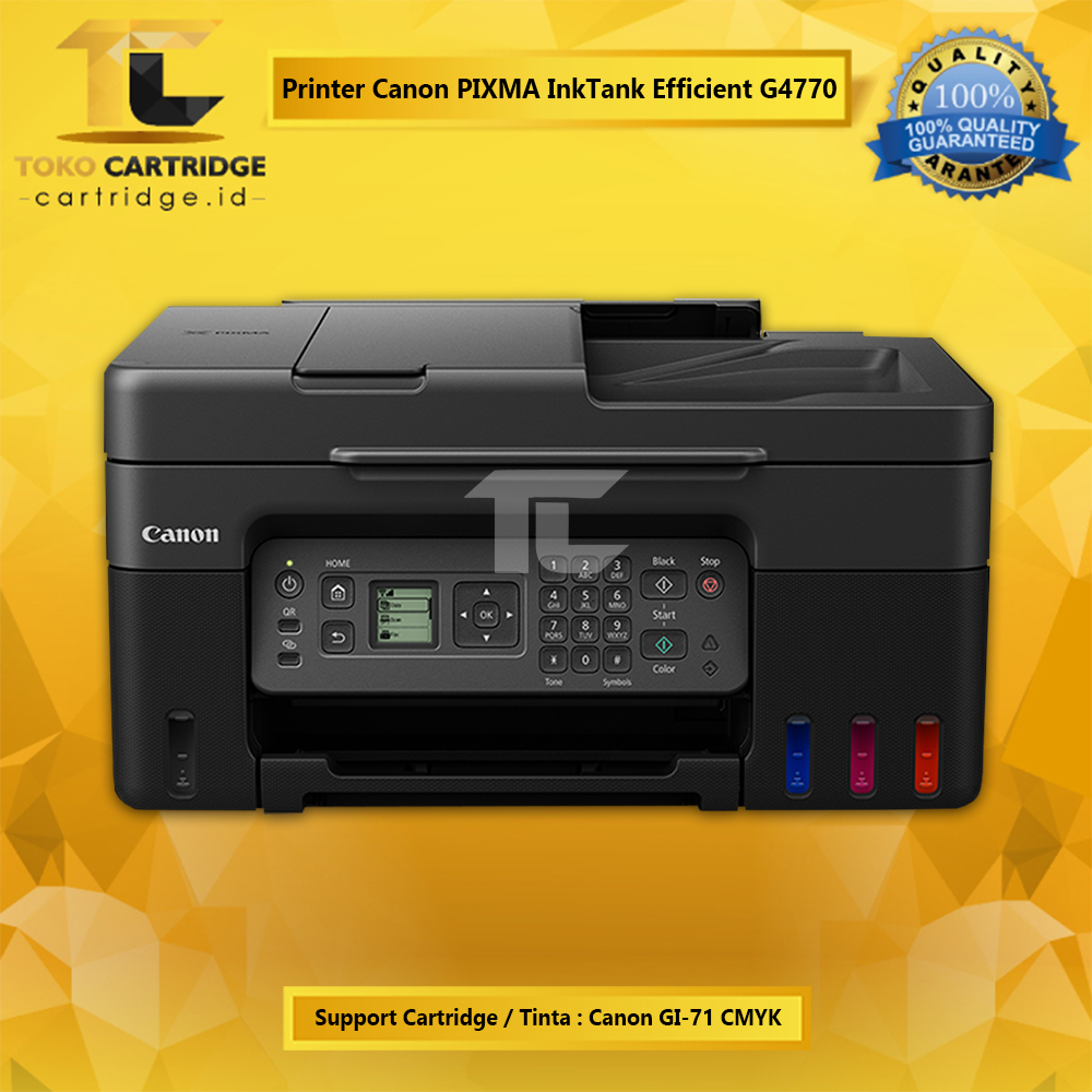 Printer G4770 Pengganti G4010 Pembuangan MCG04 MC-G04 Print A4 Scan Copy F4 ADF FAX Wifi Support Windows OS MAC Tinta Gi-71 GI71