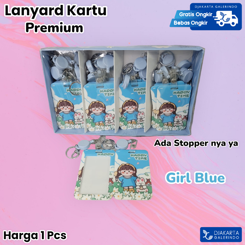 Lanyard Gantungan id Card Holder kartu akses Kantor busway MRT Card Holder tali