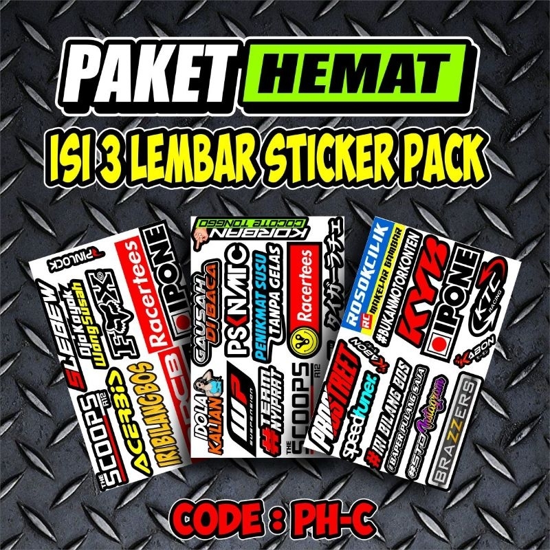 STICKER PACK RACING PAKET HEMAT CUTING LAMINASI GLOSY TINGGAL TEMPEL