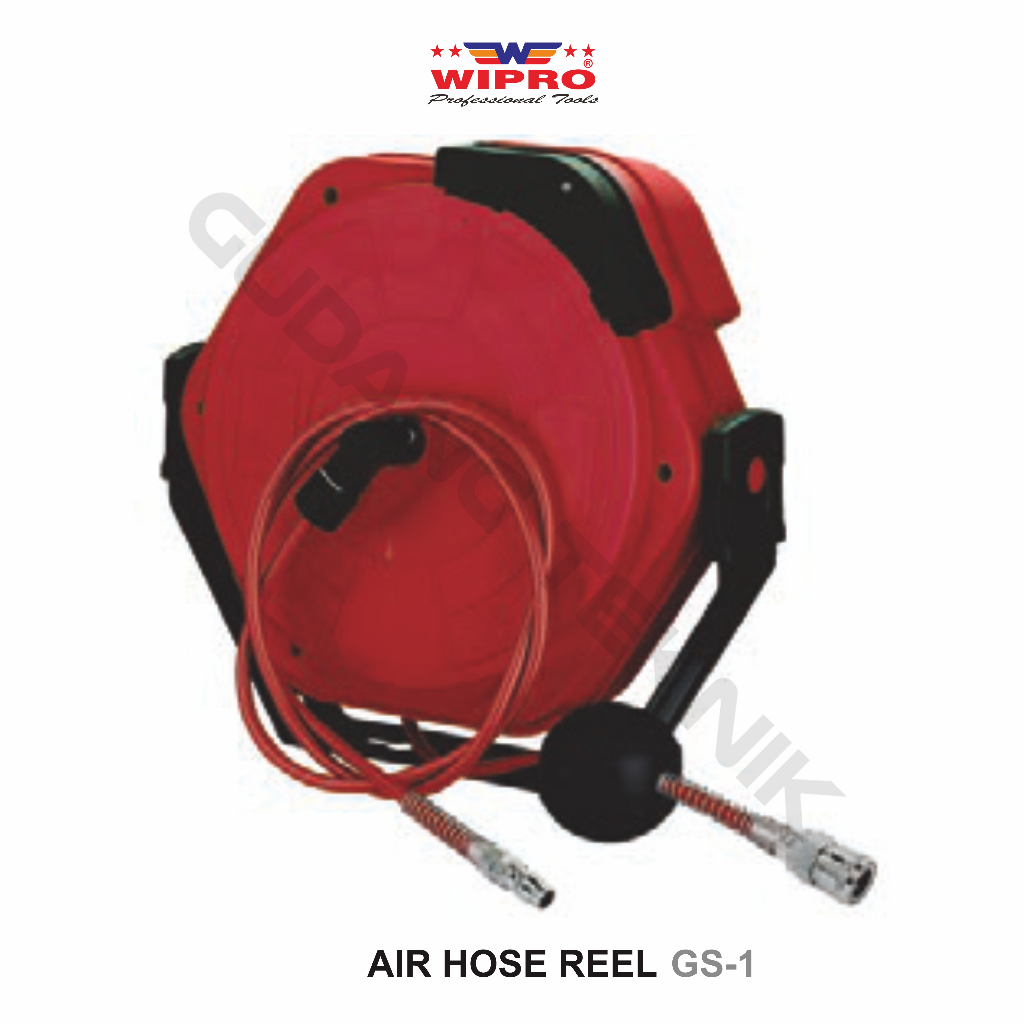 Semprotan Selang Air Gulungan Taman Set 10M WIPRO GS-1 / Kepala Selang Semprot Air 10 Meter GS1 - Garden Water Hose Reel WIPRO