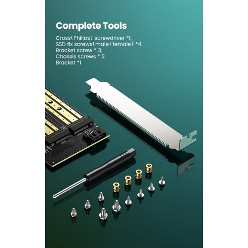 UGREEN M.2 Sata NVMe to PCI-E 3.0 X4 Expansion Card M-Key B-key