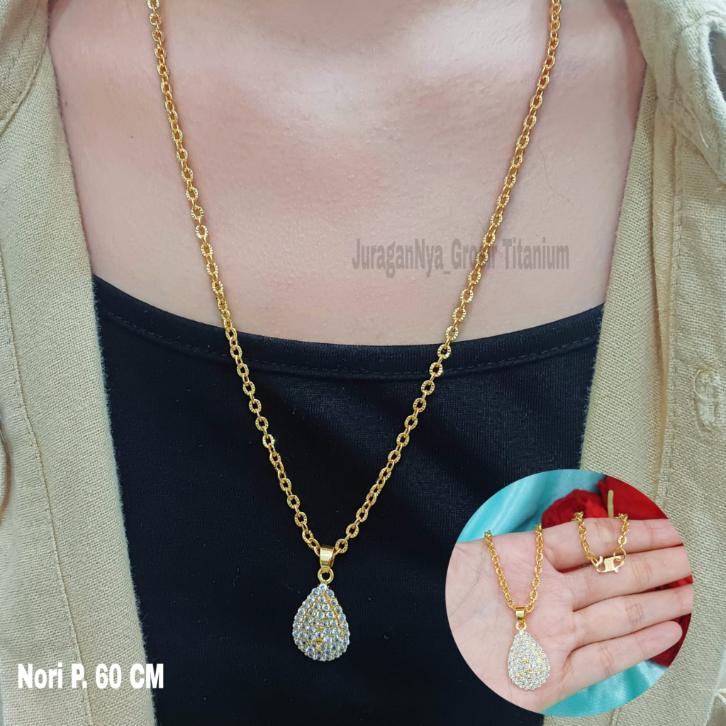 KALUNG MOTIF VARIASI PERMATA ZIRCON PERHIASAN FASHION ANTI KARAT