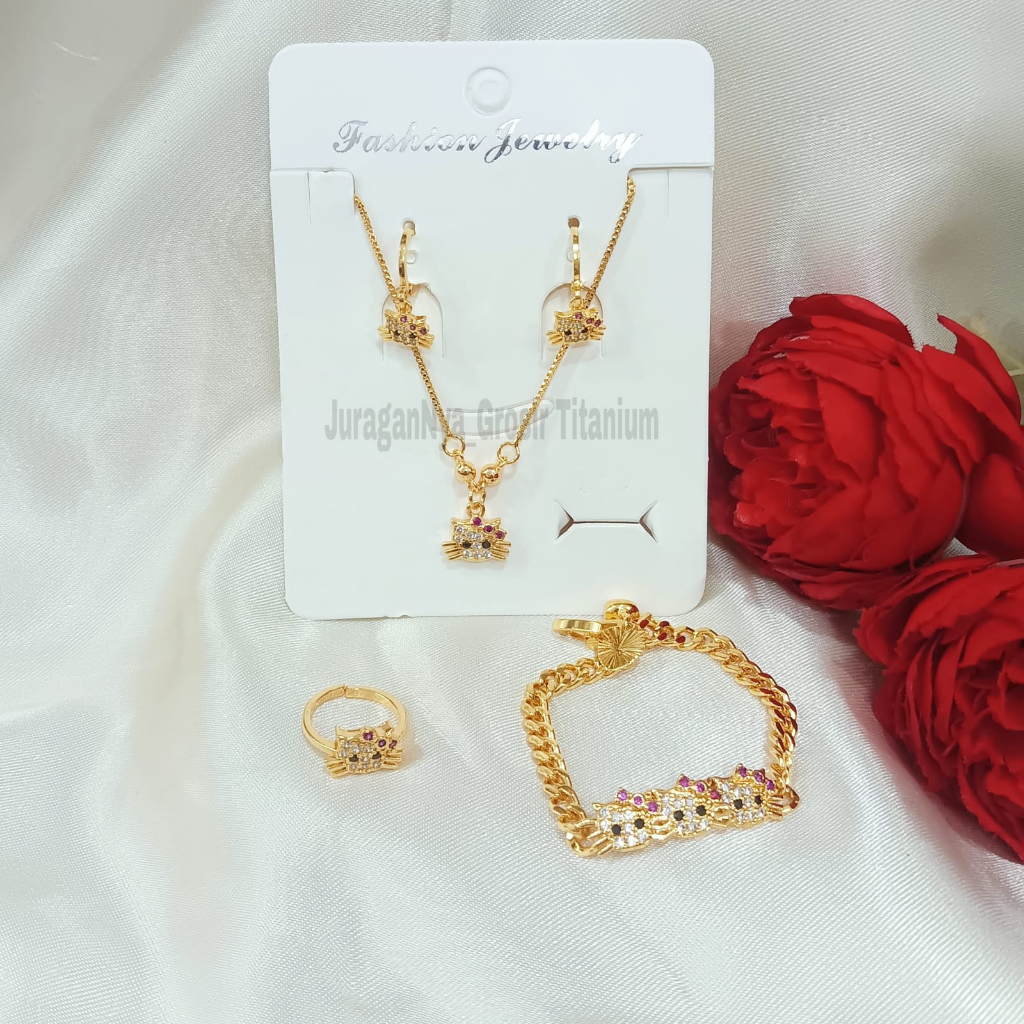 SET LENGKAP ANAK MOTIF VARIASI KARAKTER JURAI PERHIASAN FASHION ANTI KARAT