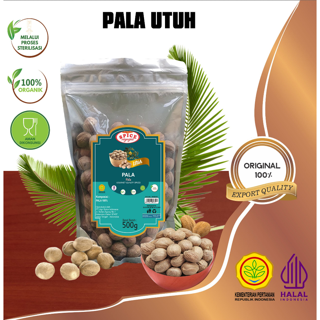 

Spice Voyages Whole Nutmeg (500gr) / Pala (500gr)