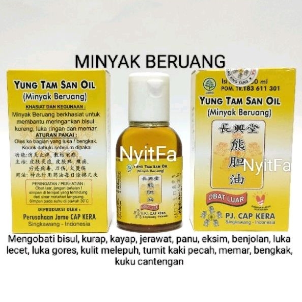 Minyak beruang Yung tam san oil / Obat bisul jerawat koreng panu luka lecet