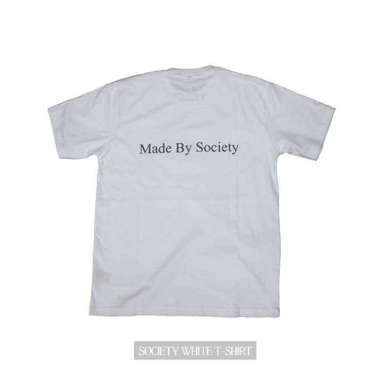 Lust. Society white t-shirt with rainbow reflective effect