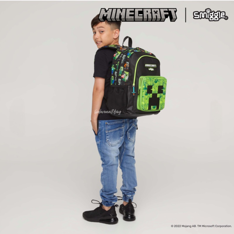 Smiggle Minecraft Mojang Tas Anak Cowok Tas Anak Laki Laki Botol Minecraft Dompet Minecraft Tas Beka