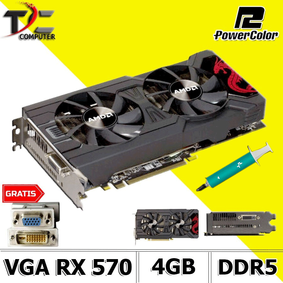 VGA RX 570 4GB DDR5 PLUS PASTA PAKET VGA