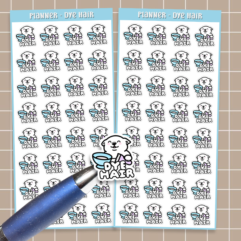 

BUJO STICKER Planner Stiker Hair Dye Cat Rambut Tracker Bullet Journal Diary