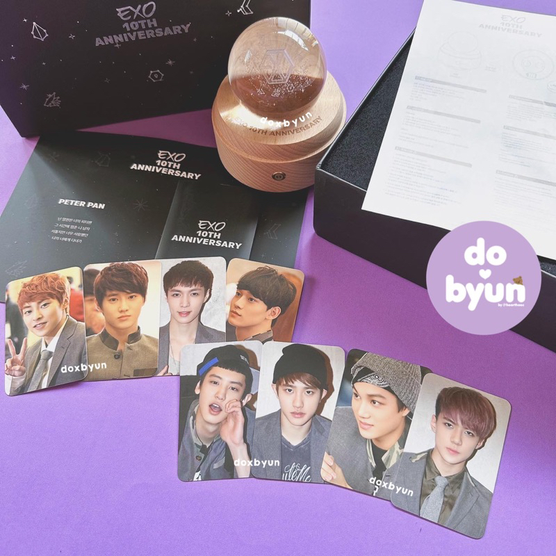 ♡ read desc ♡ | exo 10th anniversary official md - orgel lamp photocard pc set xiumin suho lay baekh