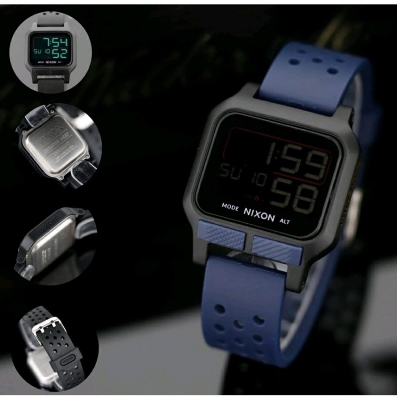 ( BISA COD ) JAM TANGAN PRIA NIXON 0001 RUBBER TALI KARET DIGITAL Jam Tangan Fashion Cowok