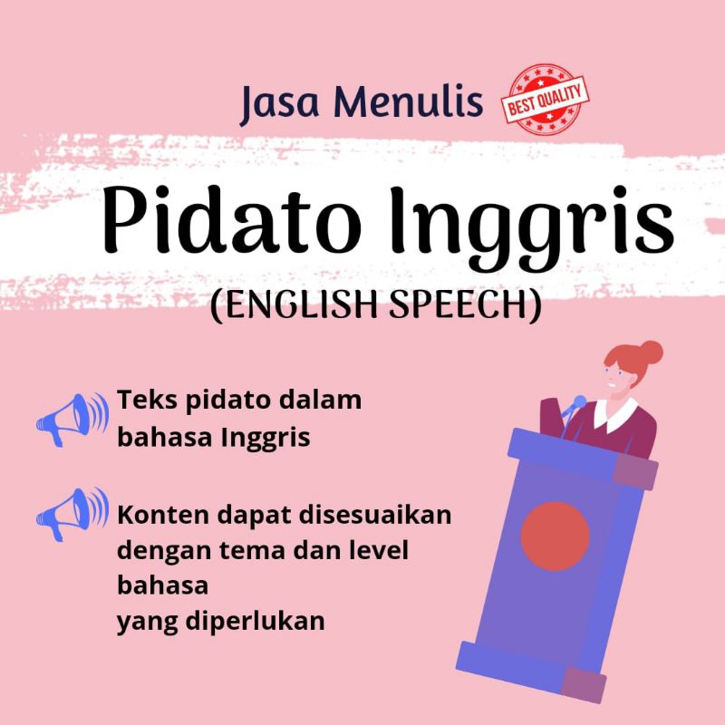 jasa menulis pidato / speech joki pidato | teks pidato bahasa inggris | English speech