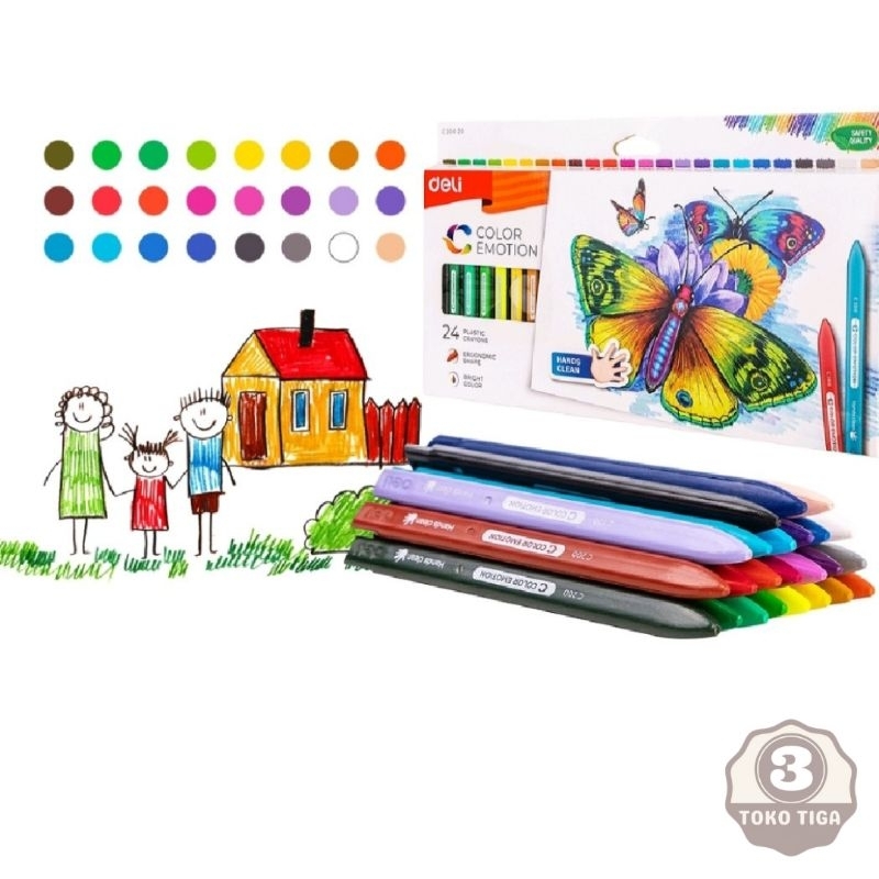 

Crayon Deli 12/18/24 warna cerah bentuk segitiga tidak beracun EC20020