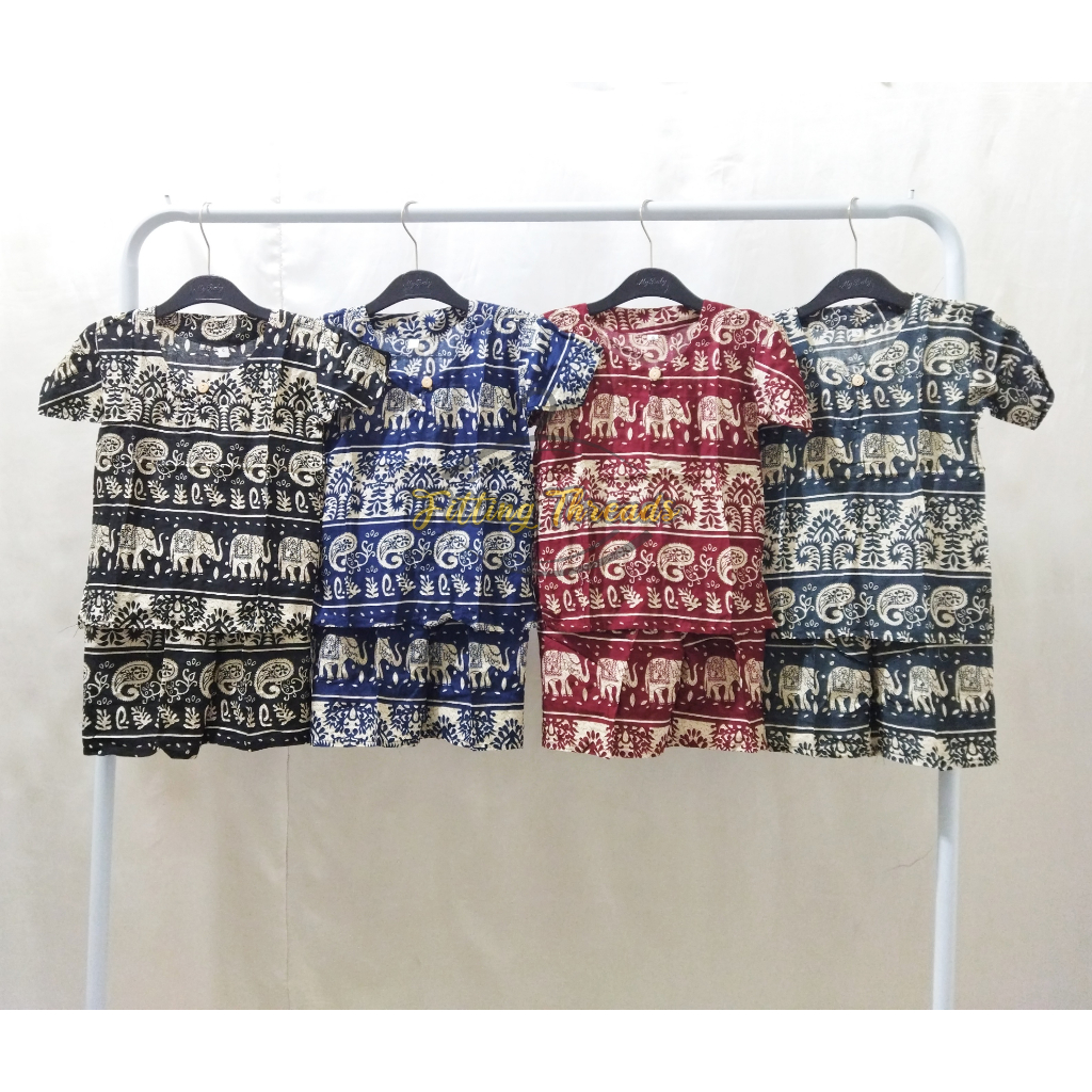 BAJU SETELAN ANAK PANTAI MOTIF GAJAH KANCING DEPAN KHAS HAWAI BALI / STELAN ANAK PANTAI 1-7 TAHUN